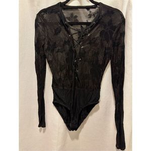 Black Lace Bodysuit - Size M